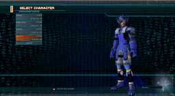PSOBB UI Character Select Screen