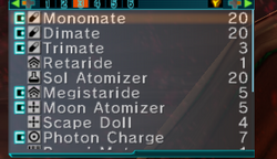 PSOBB UI Items Page